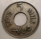 J.352 PALESTINA 5 MILS 1927, Asia, Cupru-Nichel