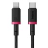 Cablu Baseus Dura Series (P10377803U01-03) - for MacBook, Type-C, Fast Charge, PD 100W, 480Mbps, 2m - Red Black