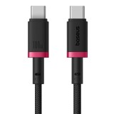 Cablu Baseus Dura Series (P10377803U01-03) - for MacBook, Type-C, Fast Charge, PD 100W, 480Mbps, 2m - Red Black
