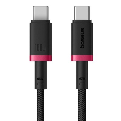 Cablu Baseus Dura Series (P10377803U01-03) - for MacBook, Type-C, Fast Charge, PD 100W, 480Mbps, 2m - Red Black foto