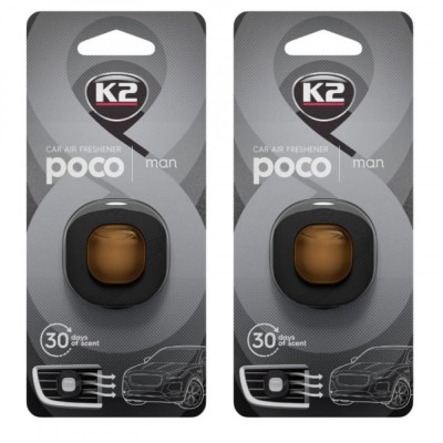 Pachet 2 x odorizant auto K2 poco man (Barbatesc) foto