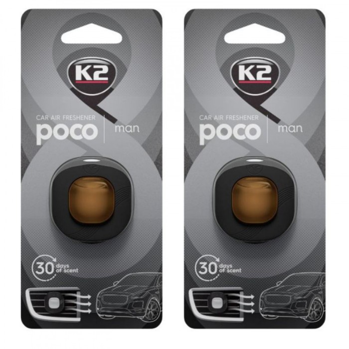 Pachet 2 x odorizant auto K2 poco man (Barbatesc)