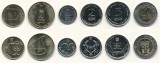 ISRAEL █ SET COMPLET DE MONEDE █ 10 Agorot +1/2+1+2+5+10 Sheqels 5782 2022 UNC, Asia