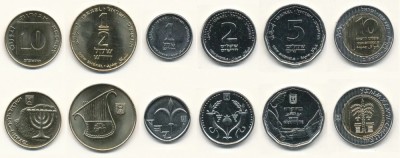ISRAEL █ SET COMPLET DE MONEDE █ 10 Agorot +1/2+1+2+5+10 Sheqels 5782 2022 UNC foto
