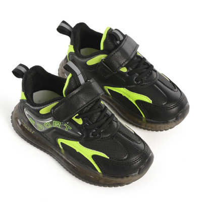 Pantofi Sport De Copii Lara Negru cu Verde foto