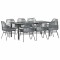 Gossi set de sufragerie de gradina de 9 piese sticla poliratan gri