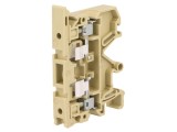 Conector &icirc;mbinare şine 4mm&sup2;, 2 borne, bej, lăţime 8mm, 6,3A
