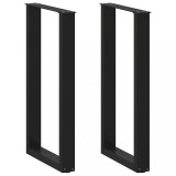 VidaXL Picioare de masă de bar &icirc;n formă de U, 2 buc., negru, 50x(90-91) cm, oțel 4013220