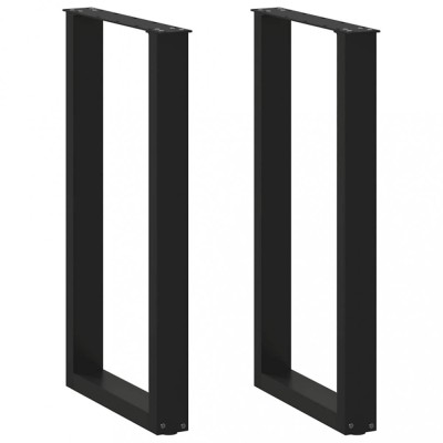 vidaXL Picioare de masă de bar &amp;icirc;n formă de U, 2 buc., negru, 50x(90-91) cm, oțel 4013220 foto