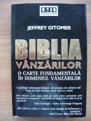 JEFFREY GITOMER - BIBLIA VANZARILOR - 2006 foto