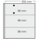 Set 5 folii transparente, Garant, cu 3 buzunare de 96 x 250 mm