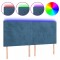 Tablie de pat cu LED, albastru inchis, 160x5x118/128cm, catifea