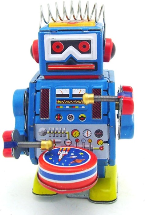 Robotel Tobosar din Metal Jucarie Mecanica cu Cheita Stil Retro Sci-Fi ...