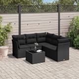 Cumpara ieftin Gossi set mobilier de gradina cu perne, 6 piese, negru, poliratan