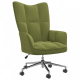 Scaun Relaxare Gossi Verde Deschis Catifea, Rotativ, Inaltime Ajustabila, Living