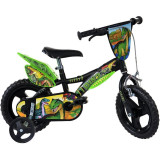 Bicicleta copii 12 inch, Dinozaur T-Rex, 3-4 ani, roti ajutatoare incluse, Dino Bikes