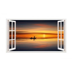 Sticker decorativ, Fereastra 3D, Ocean, 85 cm, 549STK-1