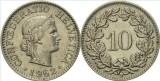 Elvetia 1962 - 10 rappen, circulata