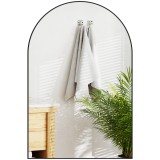 HOMCOM Oglindă de Baie &icirc;n Formă de Arc și Ramă din Aluminiu, Oglindă Decorativă, 60x3x90 cm, Negru | Aosom Romania