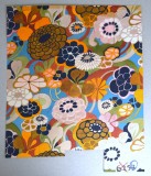 Suzanne Heintz design model floral pentru imprimeuri textile acuarela cca 1970, Flori, Altul