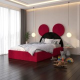 Pat Tapitat Serena cu Catifea Premium Rosu Negru Contactează-ne