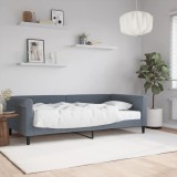 Cumpara ieftin Gossi pat de zi cu saltea, gri inchis, 100x200 cm, catifea