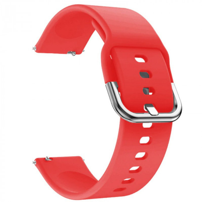 Curea din silicon compatibila cu Pebble Time, Telescoape QR, 22mm, Candy Red