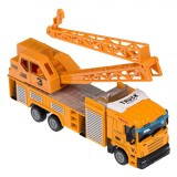 Camion Die Cast, Model Macara Santier, Scară 1:64, Portocaliu, Pentru Copii, 3+ Ani, Oem