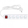 Prelungitor cu impamantare, Intrerupator, 5 locasuri, lungime 1.5 m, Alb, 1 mmp, 16A, Vorel