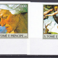 DB1 Sao Tome Principe 2004 Arta Pictura Michelangelo 4 v. MNH ndt. c