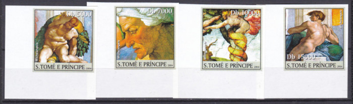 DB1 Sao Tome Principe 2004 Arta Pictura Michelangelo 4 v. MNH ndt. c