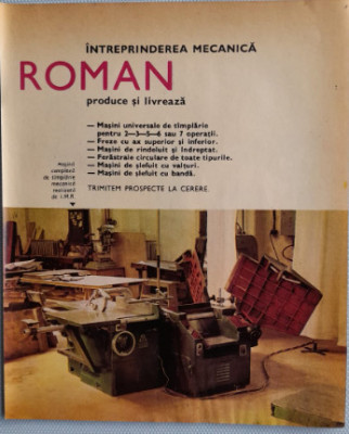 1971 Reclamă &amp;Icirc;ntreprinerea Mecanica ROMAN Neamț comunism, epoca aur, 24 x 20 cm foto