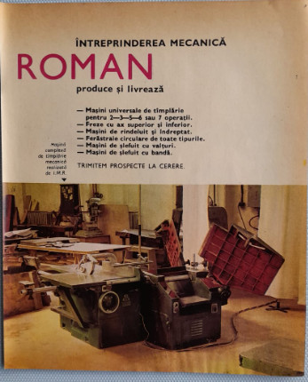 1971 Reclamă &Icirc;ntreprinerea Mecanica ROMAN Neamț comunism, epoca aur, 24 x 20 cm