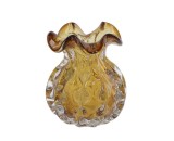 Cumpara ieftin Vaza flori sticla maro ambra 15 x 18 cm