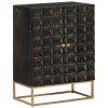 VidaXL Servantă, negru, 55x34x75 cm, lemn masiv de mango și fier 351679
