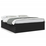 VidaXL Cadru de pat negru 180x200 cm din lemn prelucrat