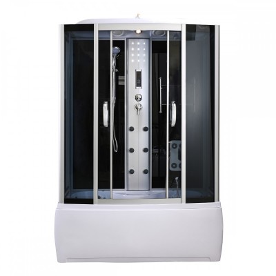 Cadă de baie cu hidromasaj Emilia 150 cu electronică, neagră foto