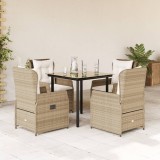 vidaXL Set mobilier de grădină cu perne, 5 piese, bej, poliratan 3262890