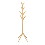 Cuier lemn masiv tip pom KL Tripoli, 8 agatatori, de podea, 60 x 60 x 175 cm, stejar natur