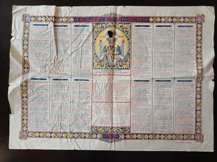 PM377N Calendarul creștin ortodox 1972, Oradea