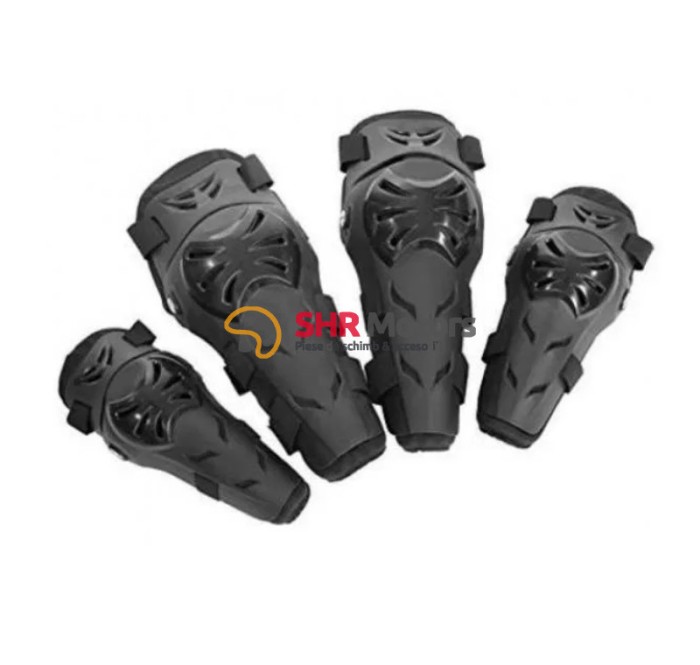 Set genunchiere si cotiere negre articulatie dubla