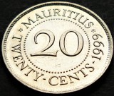 Moneda exotica 20 CENTI - MAURITIUS, anul 1999 *cod 5323 B = A.UNC, Africa