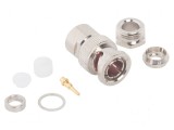 Conector BNC mufă tată drept 75&Omega; pentru lipire și răsucire
