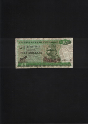 Zimbabwe 5 dollars 1983 seria897514 foto
