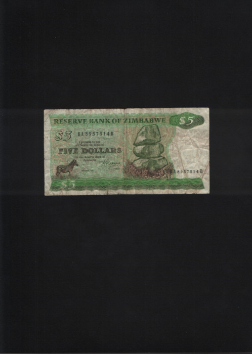 Zimbabwe 5 dollars 1983 seria897514