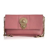 Cumpara ieftin Poseta Piele Naturala Aurora Blush, Geanta Dama, Clutch, Curea Lant, 32cm, Made in Greece