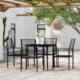 VidaXL Set de servit masa pentru grădină, 5 piese, negru