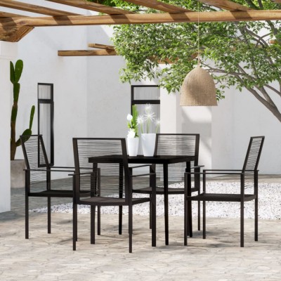 Gossi set de servit masa pentru gradina, 5 piese, negru foto