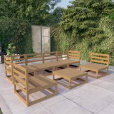 VidaXL Set mobilier de grădină, 7 piese, maro miere, lemn masiv de pin 3075407