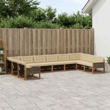 Cumpara ieftin Set de canapele de exterior 10 buc. 10-Locuri Natural si Bej